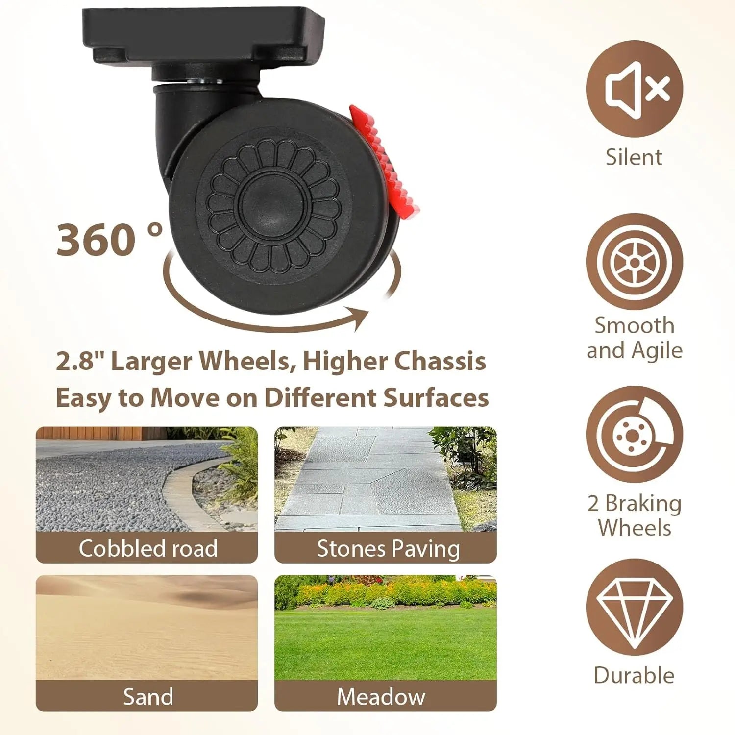 360° Rotating Foldable Storage Cart – Heavy-Duty Mobile Organizer with 4 Silent Wheel Camping Storage