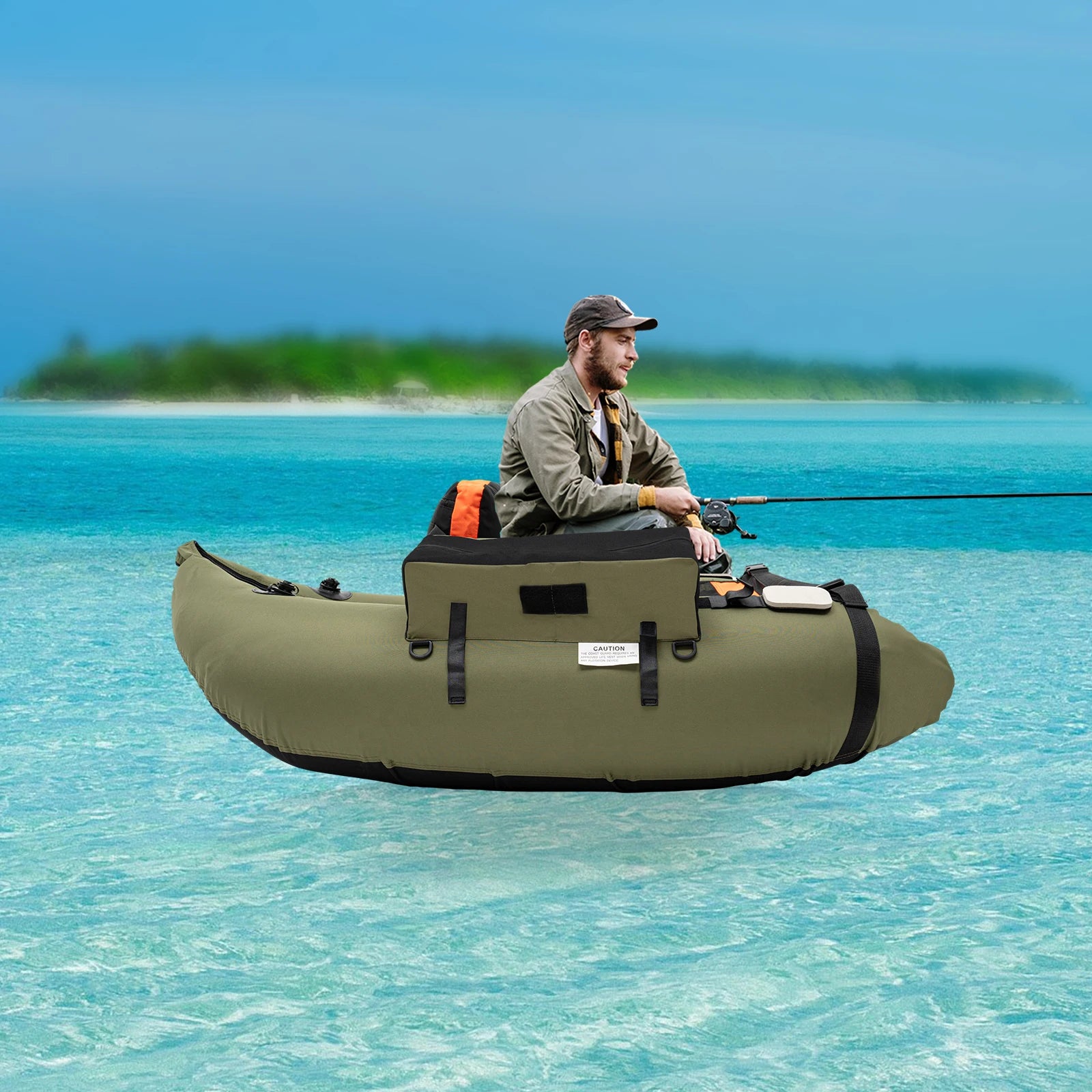 Fishing Boat, Outdoor Fishing Boat, Inflatable Fishing Boat Used in Oceans, Lakes, Rivers for Fishing, Rafting, Exploring