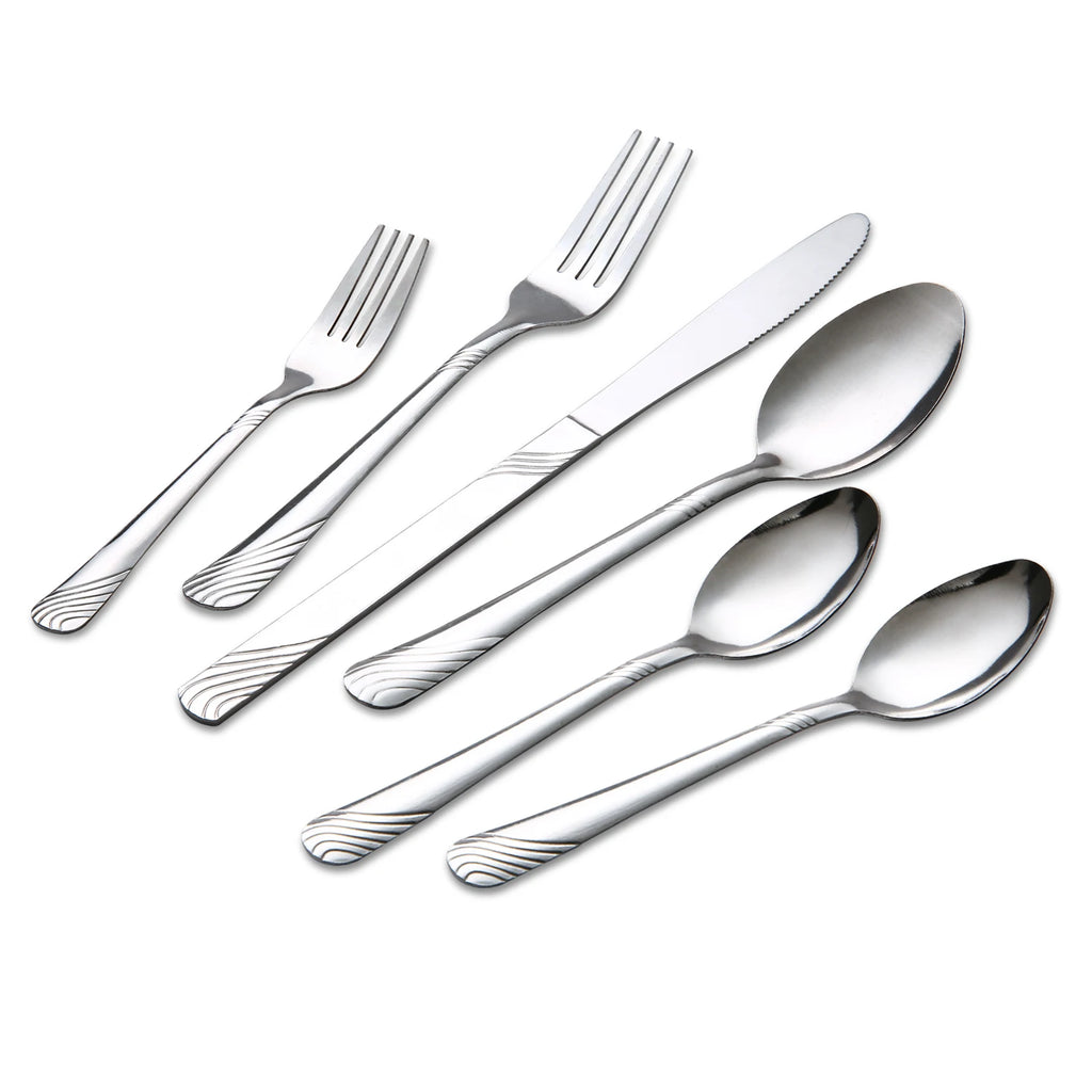 HANSMART 48Pcs Flatware Set for 8 Stainless Steel Knife Fork Spoon