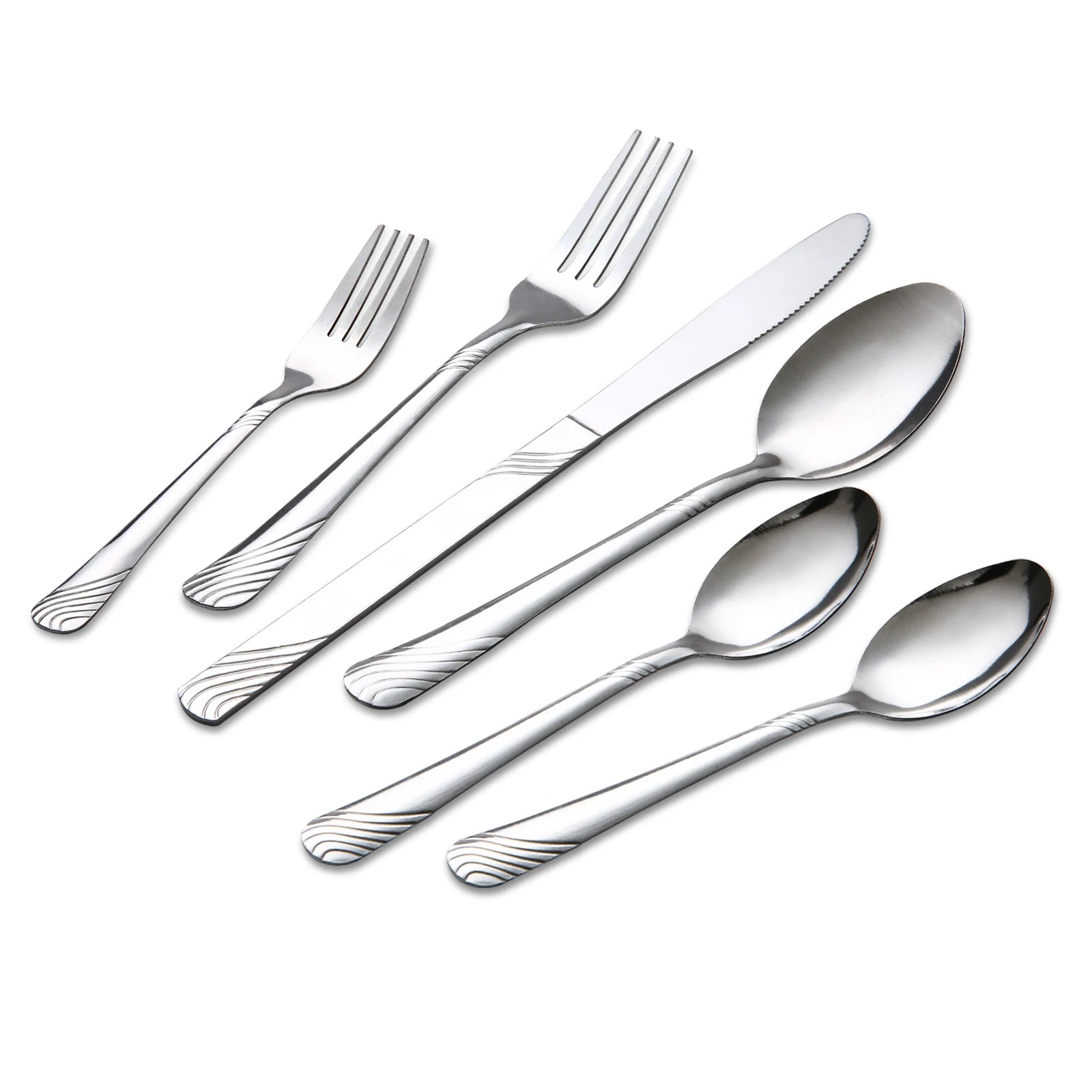 HANSMART 48Pcs Flatware Set for 8 Stainless Steel Knife Fork Spoon