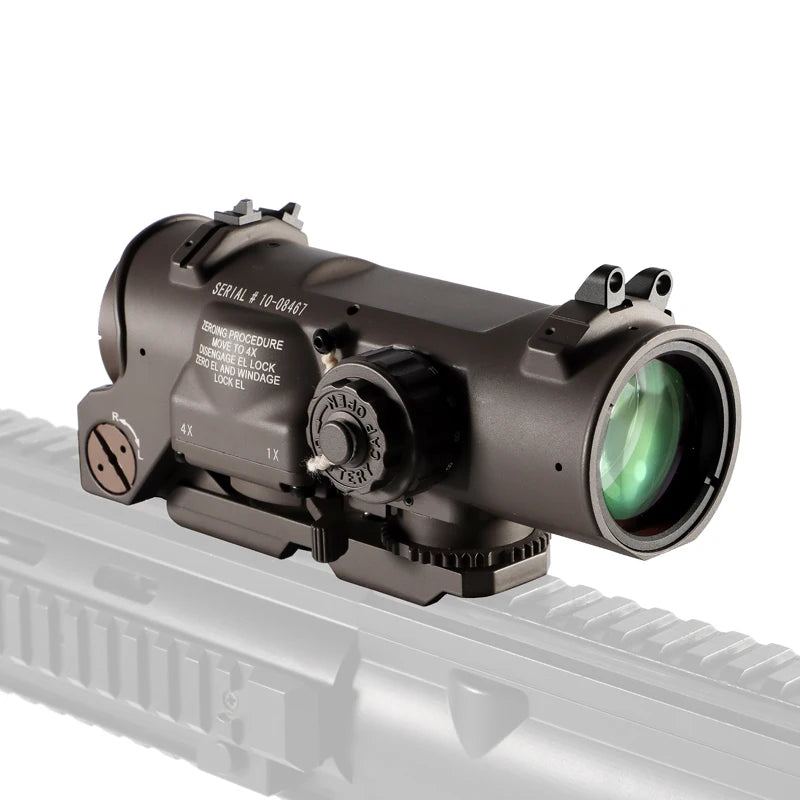 1x-4x Fixed Dual Purpose Rifle Scope Red illuminated Red Dot Sight for Rifle Hunting Shooting Red Dot Sight