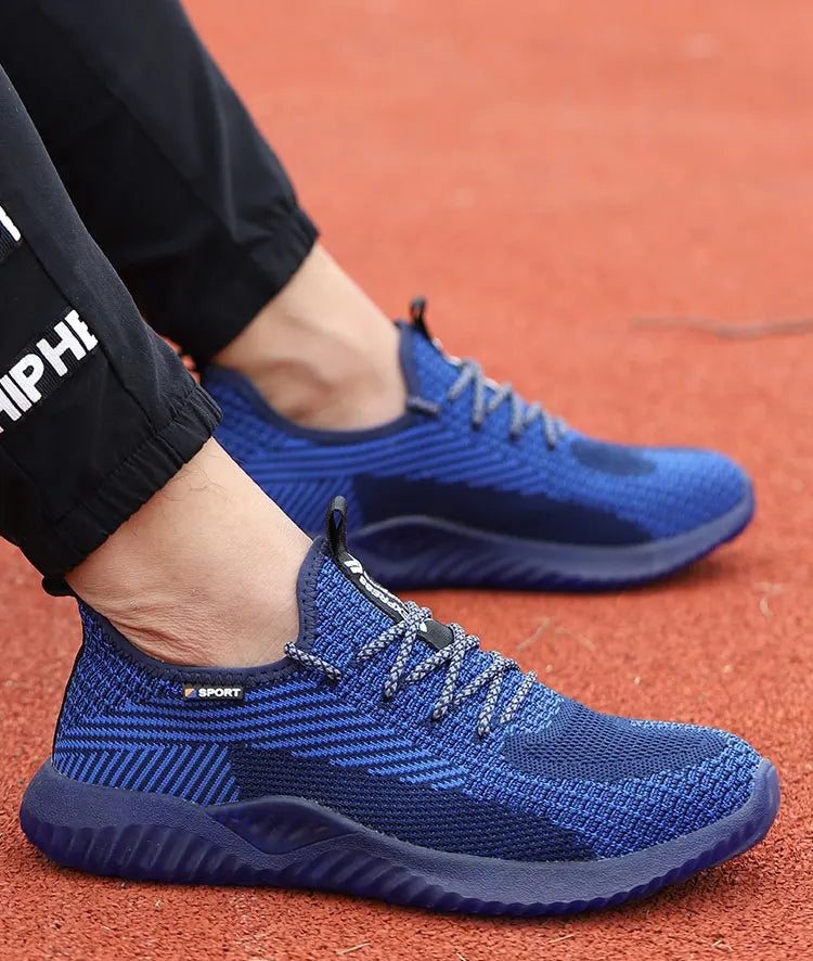 SUADEX Men Steel Toe Safety Work Shoes Breathable Lightweight Comfortable Industrial Construction Shoes Puncture Proof