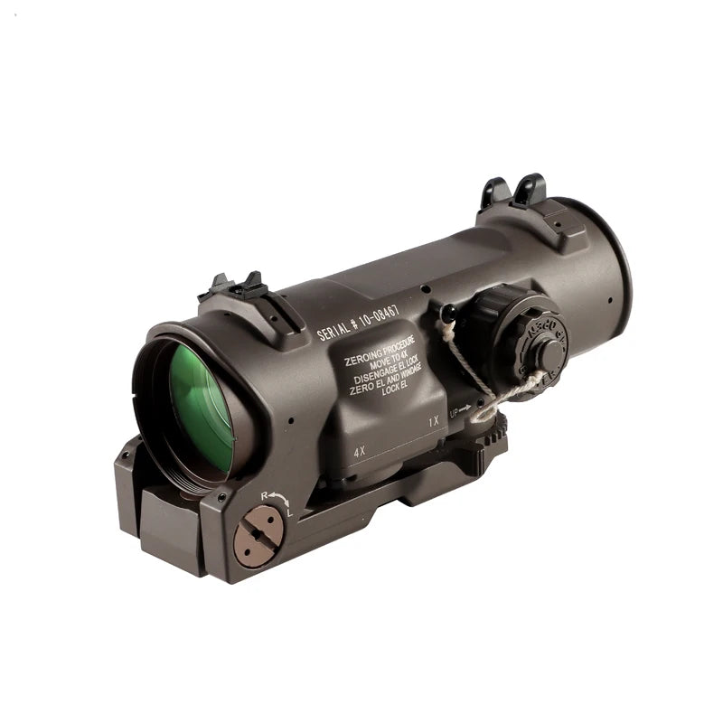 1x-4x Fixed Dual Purpose Rifle Scope Red illuminated Red Dot Sight for Rifle Hunting Shooting Red Dot Sight