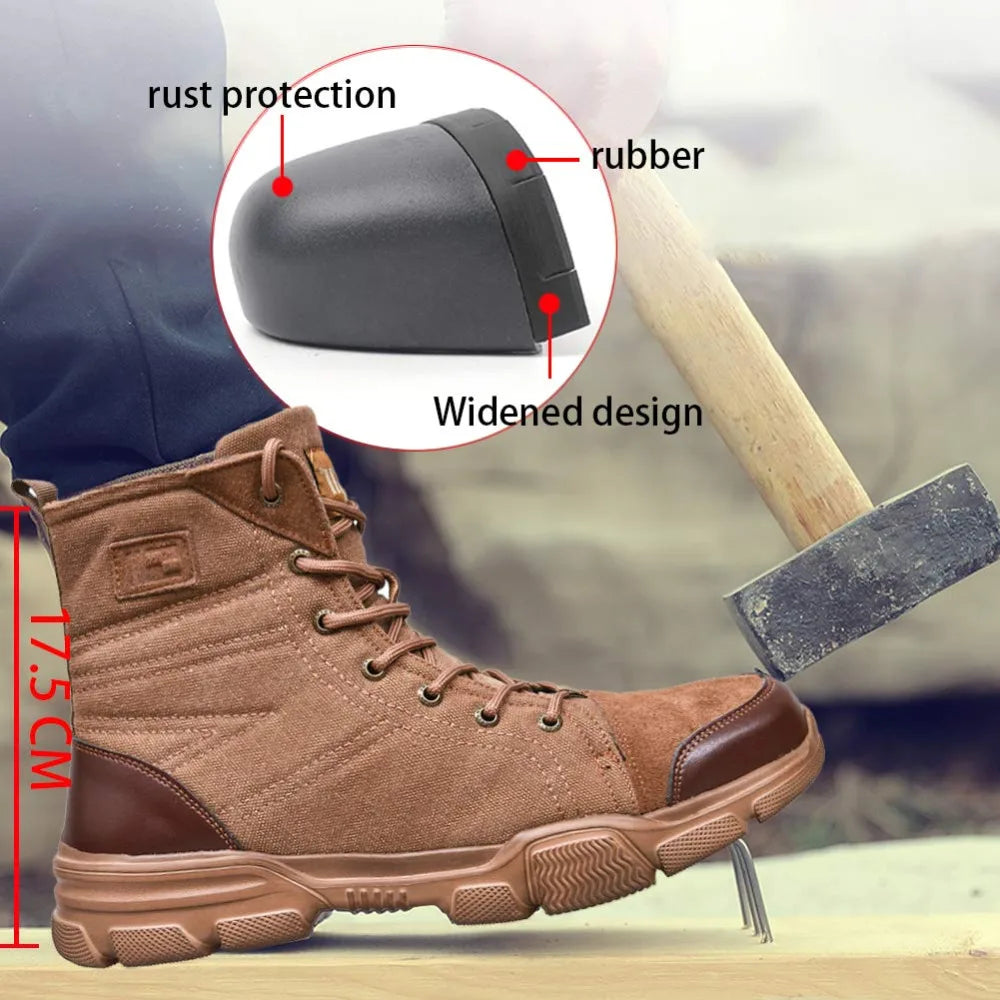 Steel Toe Boots for Men Work Boots Indestructible Desert Safety Boots Safety Shoes 36-48
