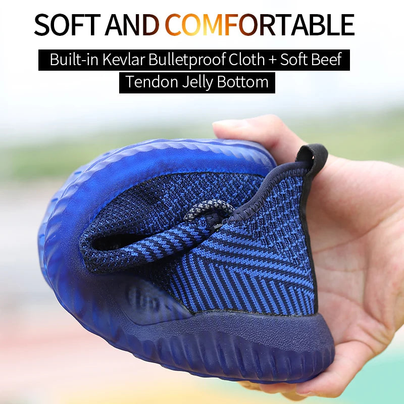 SUADEX Men Steel Toe Safety Work Shoes Breathable Lightweight Comfortable Industrial Construction Shoes Puncture Proof