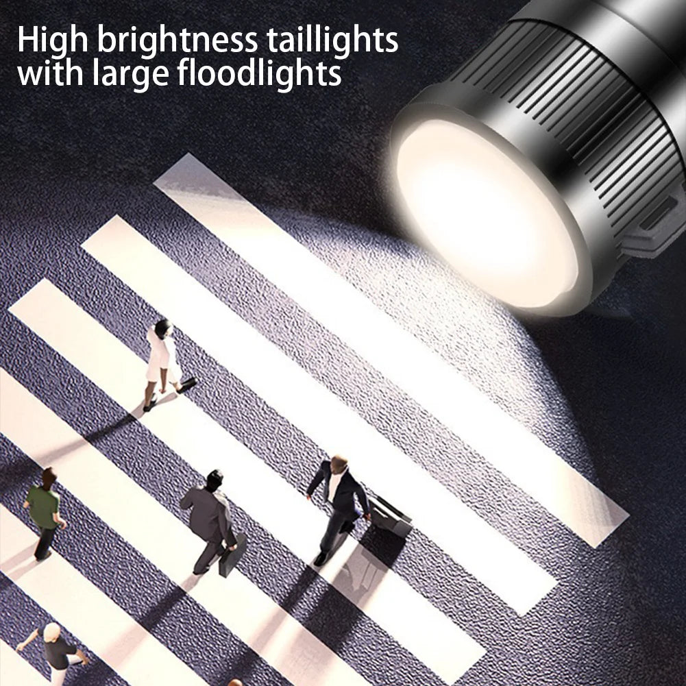 XHP50 Handheld LED Flashlight Power Display Powerful LED Flashlight 300LM Powerful Zoom Lamp Mobile Power Bank for Power Outages