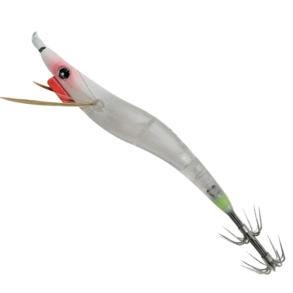 Luminous Lure Hard Shrimp Bait Simulation with Squid Jig Hook