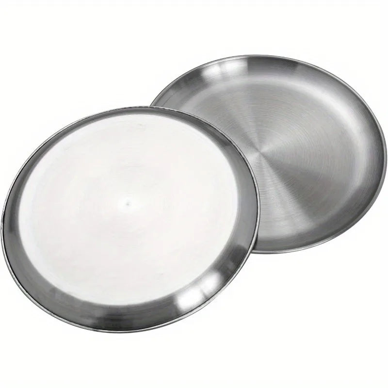 10pcs 304 Stainless Steel Dinner Plates,