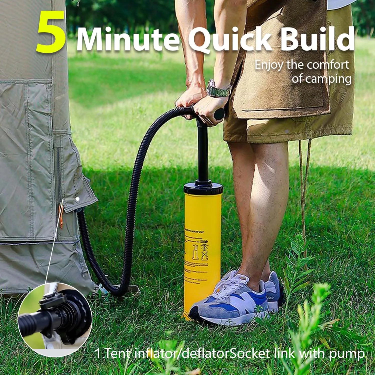 Inflatable Tent for 8-10 Person - 135 SQFT Cabin Tents for Camping Instant Setup