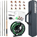 Lightweight 4-Piece Graphite Fly Fishing Rod & Reel Combo Starter Kit