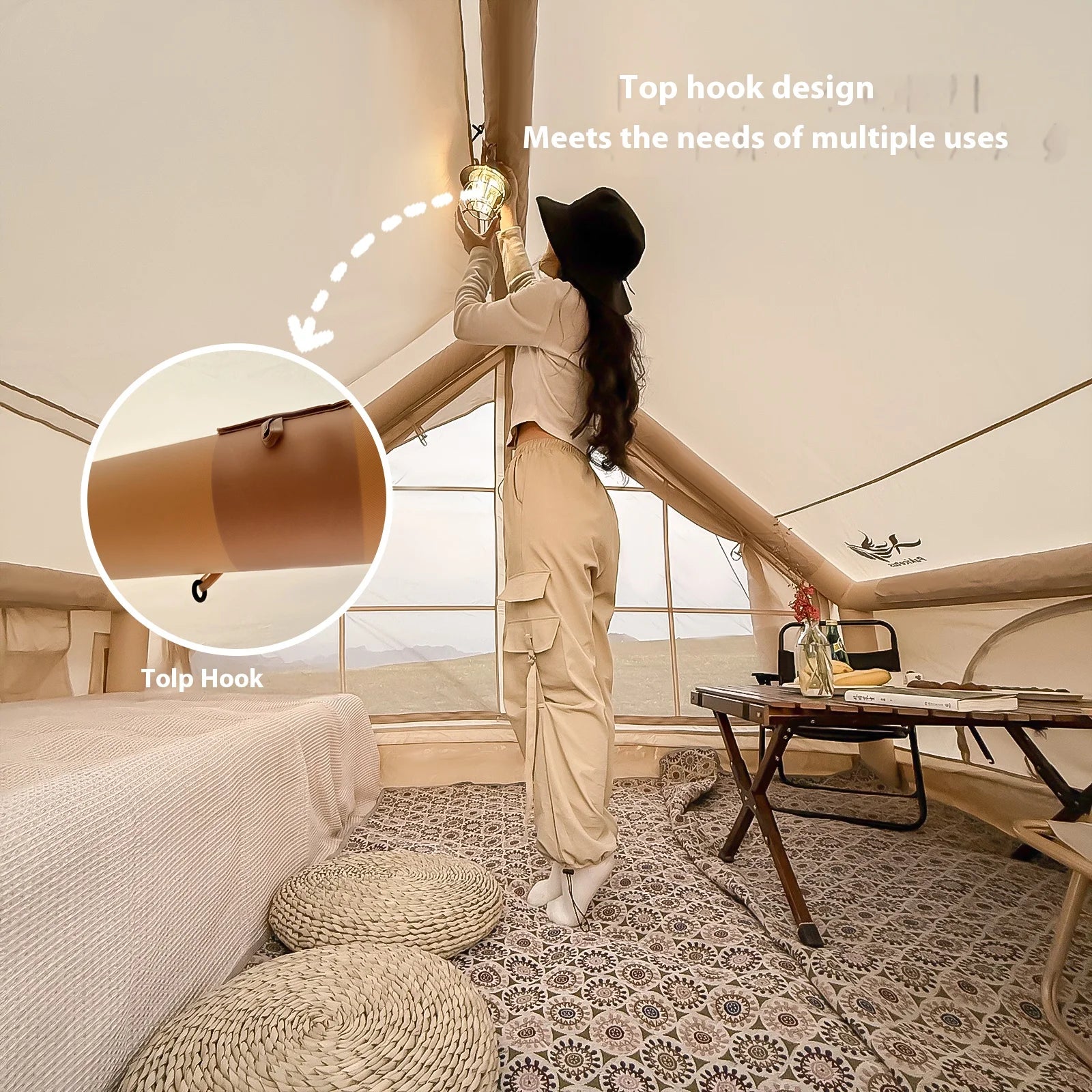 Inflatable Tents For Adult Camping, Luxury Camping Tents, With Stove Plug, 4/6/8 Person
