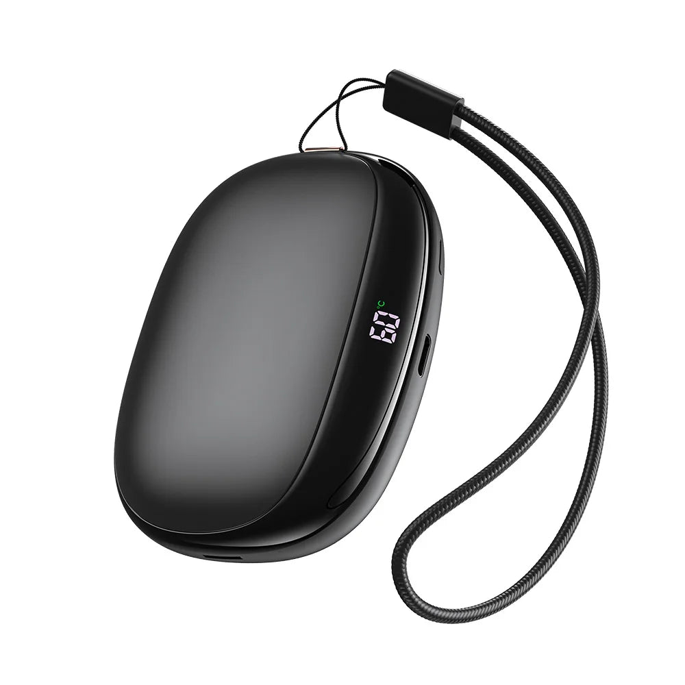 12000mAh Hand Warmer Power Bank, Dual-Side Heating with 3-Temp Control (40°C/50°C/60°C),Compact for Travel