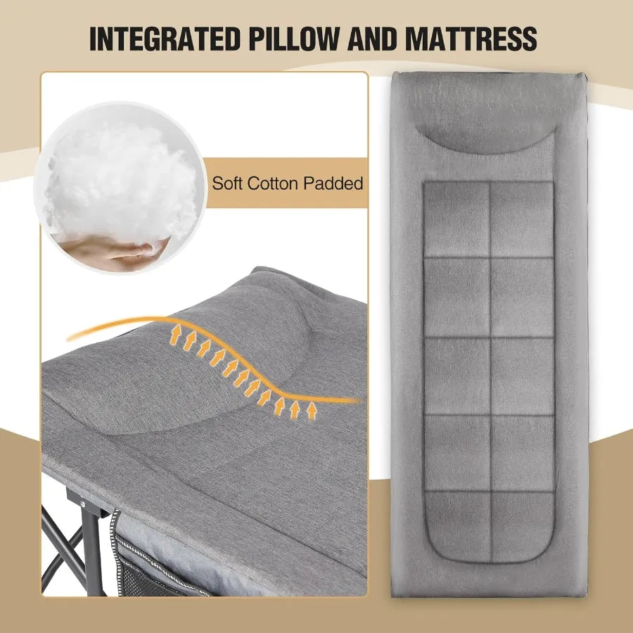 2 Person Extra Wide Camping Cots for Adults 500lbs XXXL Cots Portable for Indoor Office