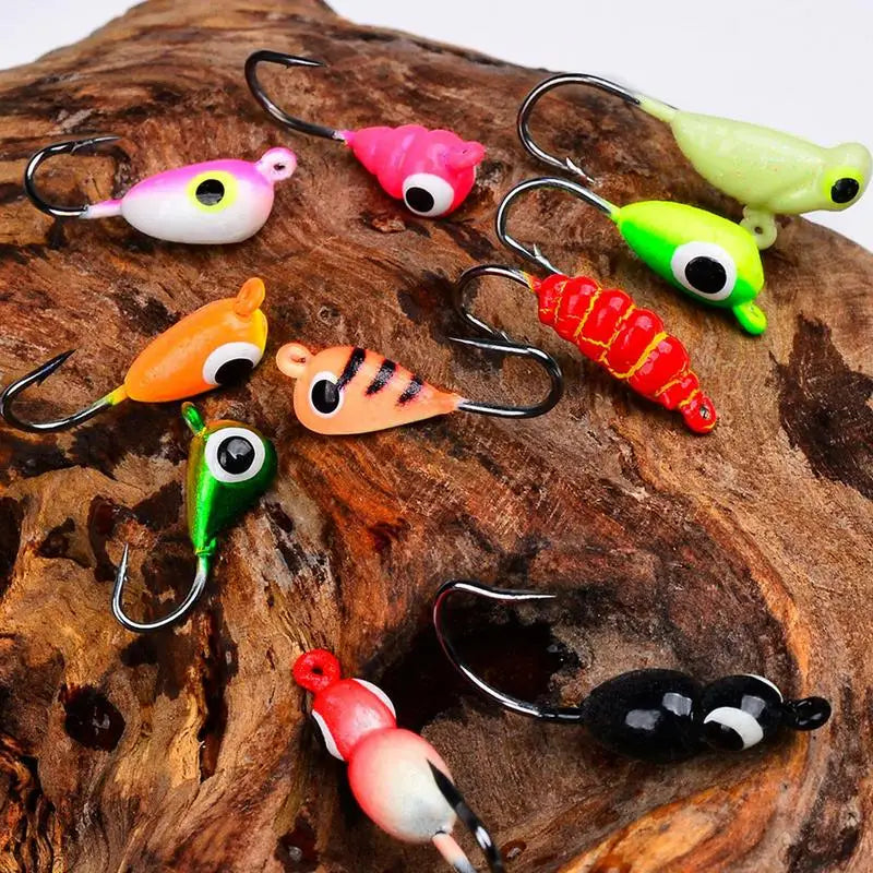 Ice Fishing Lures Artificial Bait Set Fishing Lures Tackle Hook Accessories for Crappie Walleye Freshwater Topwater Saltwater