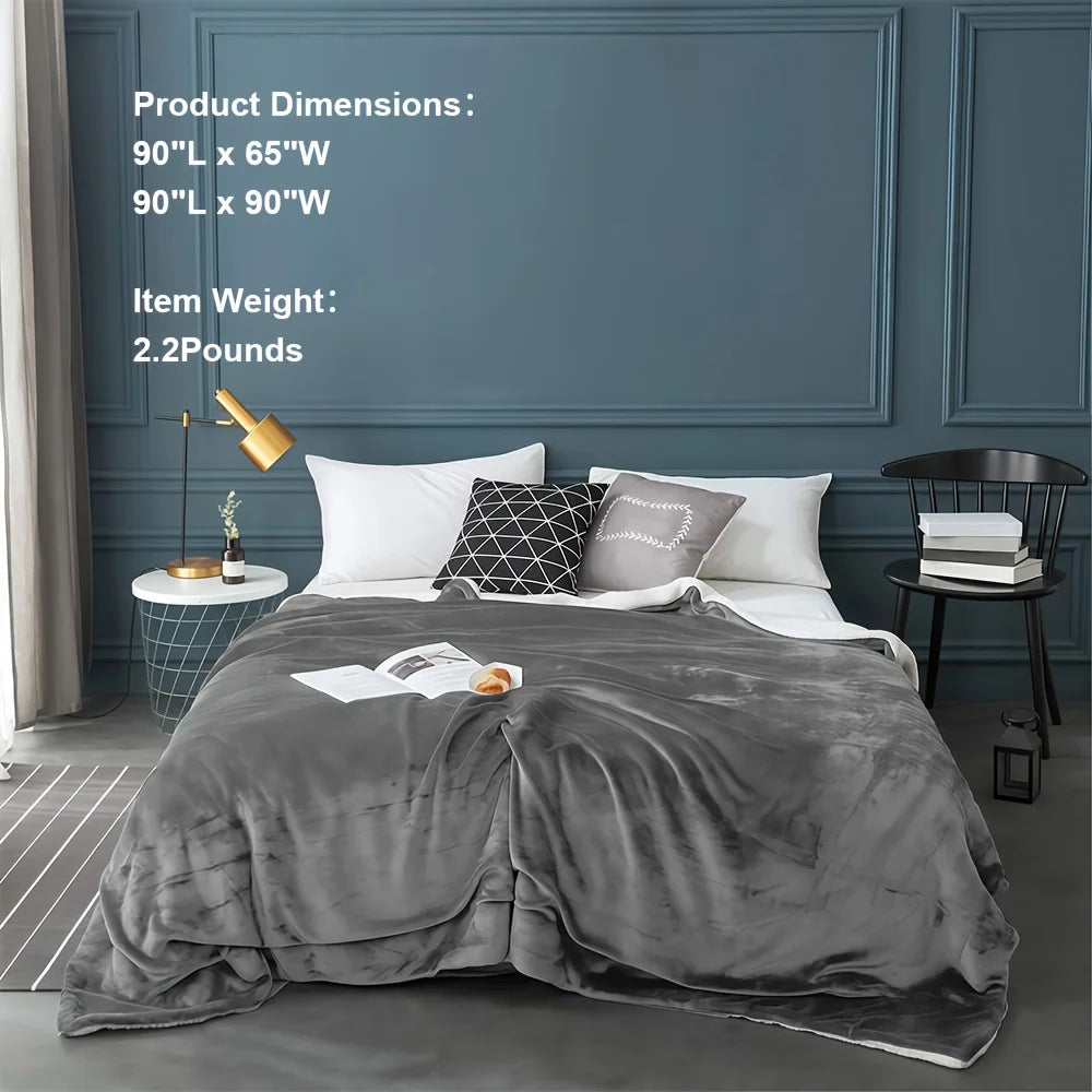 Sherpa Fleece Bed Blanket Twin Size Super Soft Fuzzy Plush