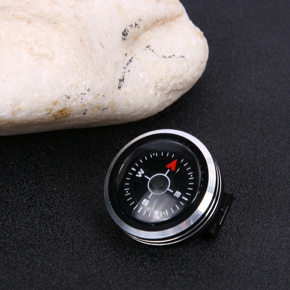 Mini Watch Strap Button Compass Aluminum Alloy Wristwatch Type Detachable Survival Tool