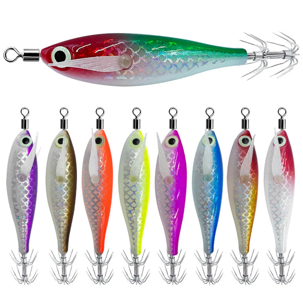 Luminous Squid Hook Cuttlefish Attracting Lure Double Hook Glow In The Dark