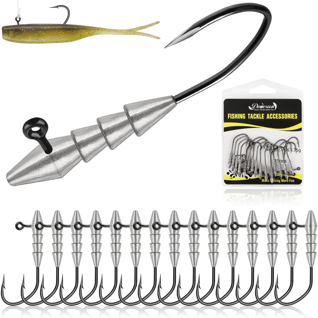 15PCS Hover Rig Swimbait Jig Heads for Bass Fishing Bass Hooks 1/16OZ 1/8OZ