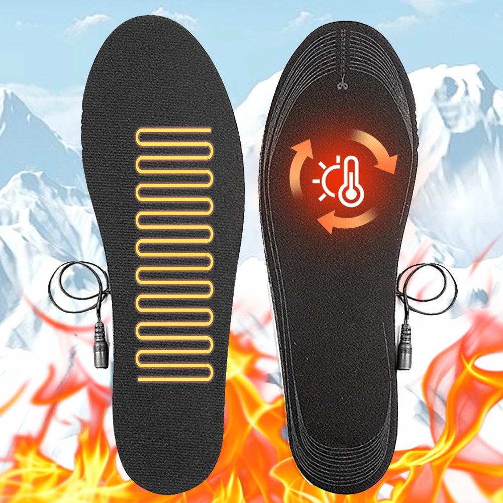 USB Heated Shoe Insoles Electric Heated Shoes Pad Cuttable Foot Warming Pad Washable Rechargeable Foot Warmer for Skiing Hiking