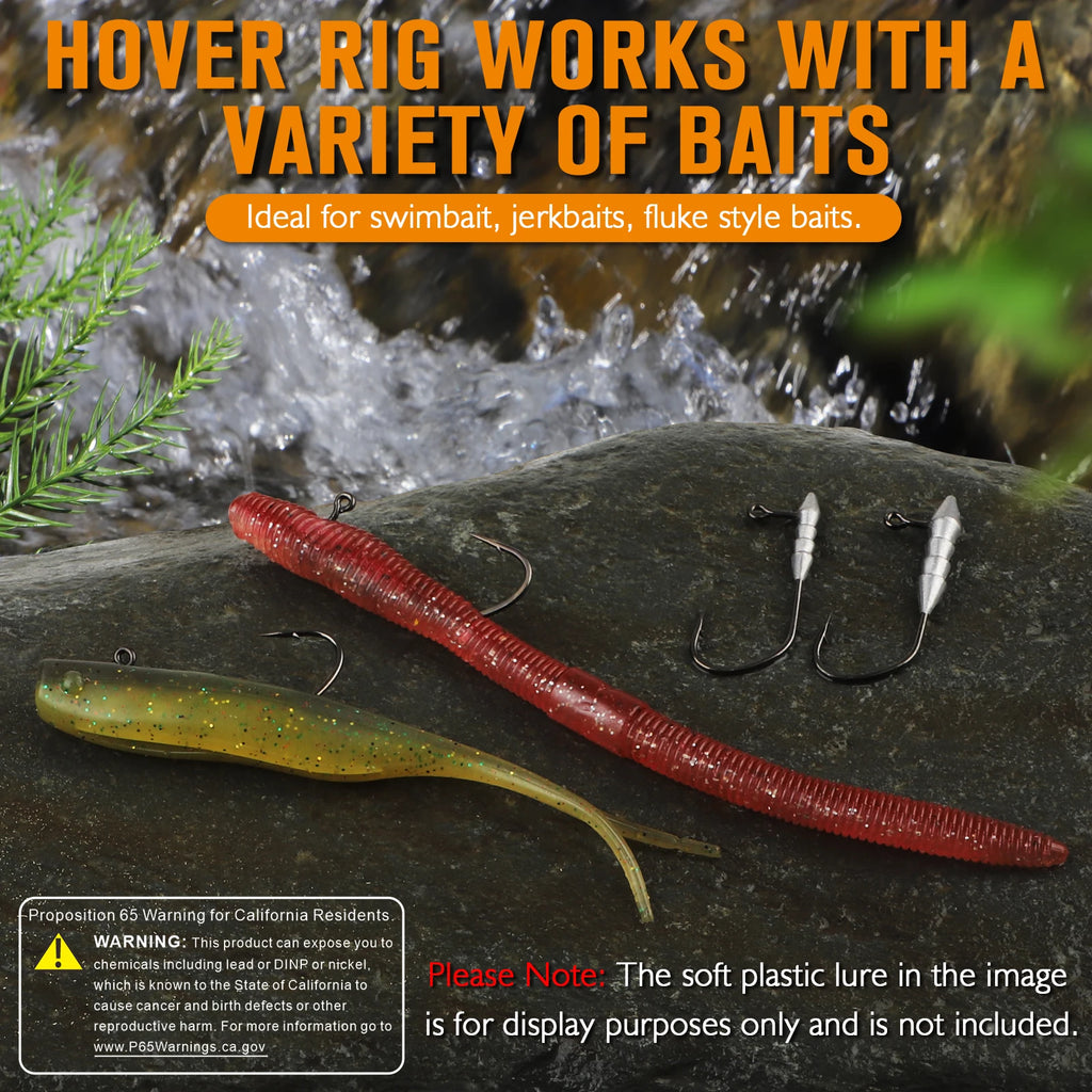 15PCS Hover Rig Swimbait Jig Heads for Bass Fishing Bass Hooks 1/16OZ 1/8OZ