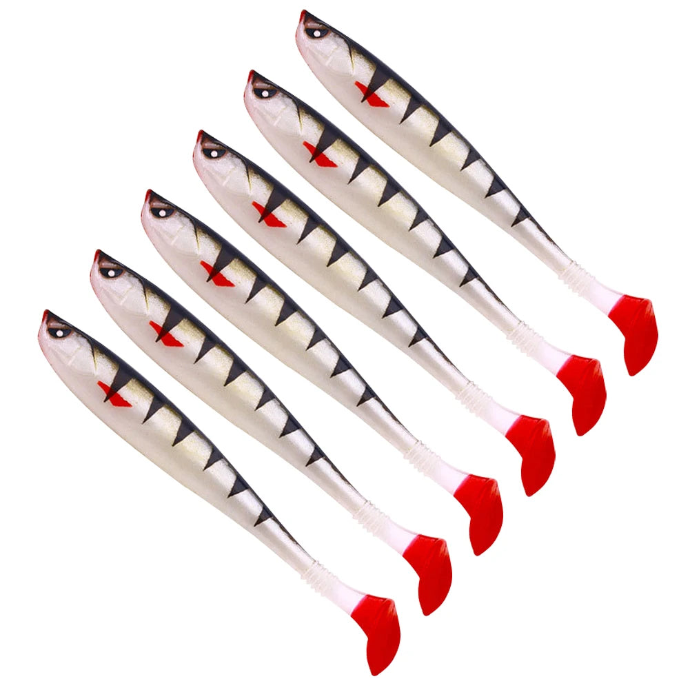 6Pcs Artificial Soft Bait 9cm Fishing Lure Minnow Multifunctional Fishing Bass Carp Lure