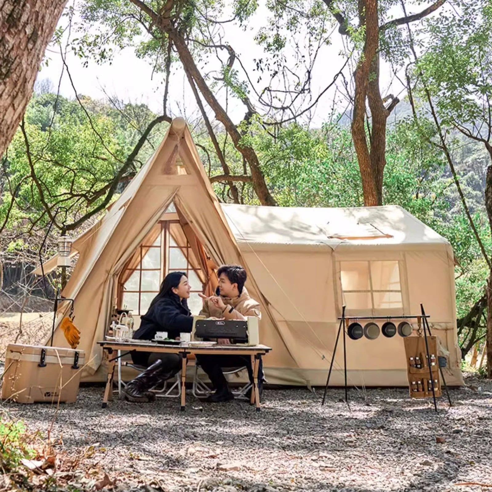 Inflatable Tent for 8-10 Person - 135 SQFT Cabin Tents for Camping Instant Setup