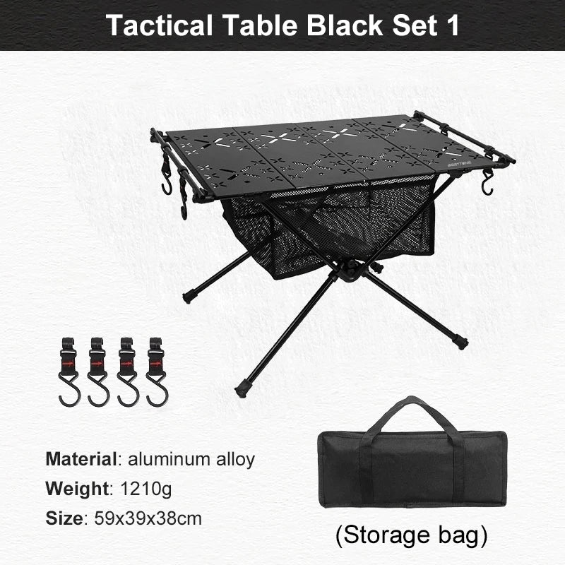 WESTTUNE Folding Camping Table Aluminum Lightweight Portable Table with Storage Mesh Bag for Outdoor