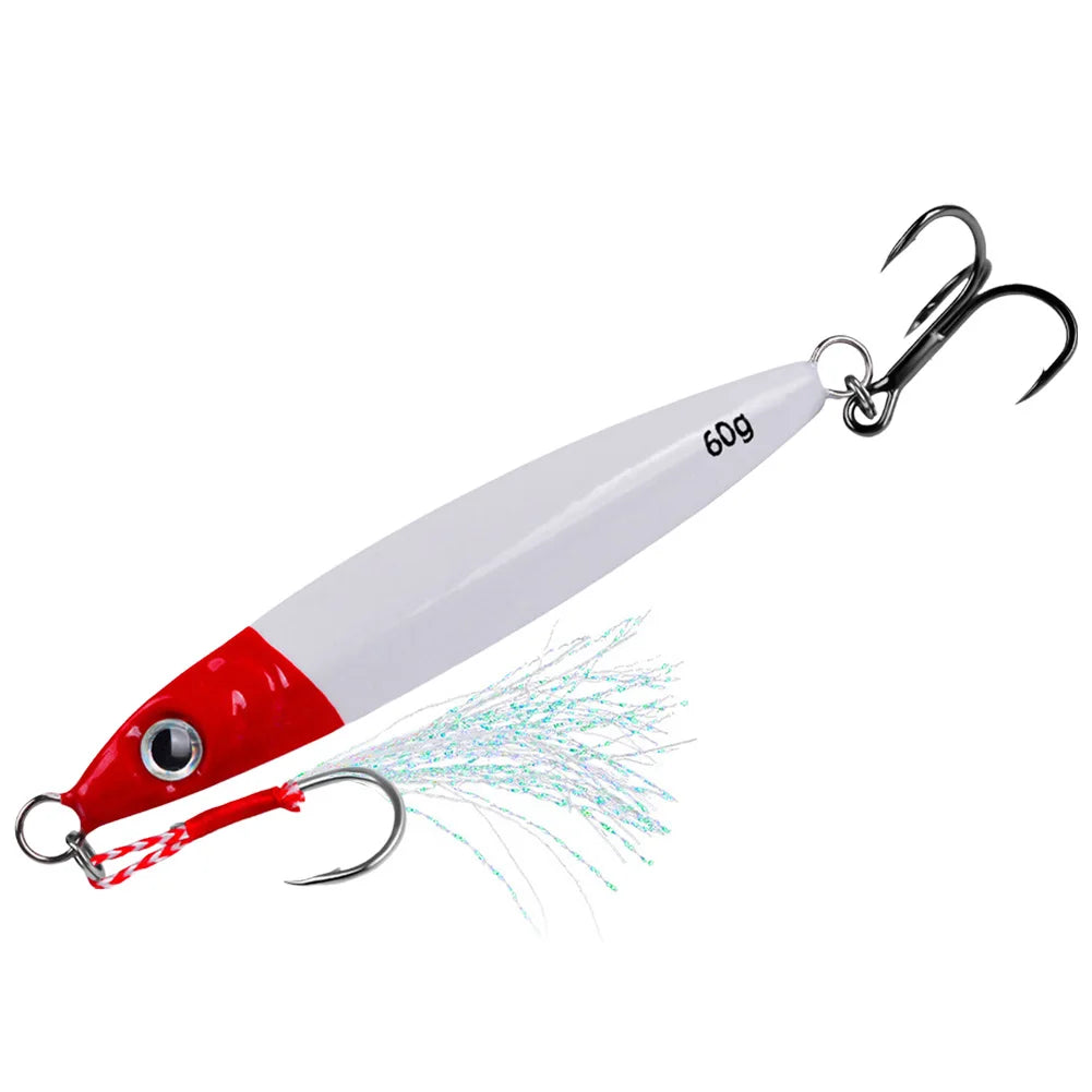 Metal Jig Fishing Lure Fast Sinking Artificial Bait Trout Jigging Lure Saltwater Lures for Sea Fishing and Boat Fishing