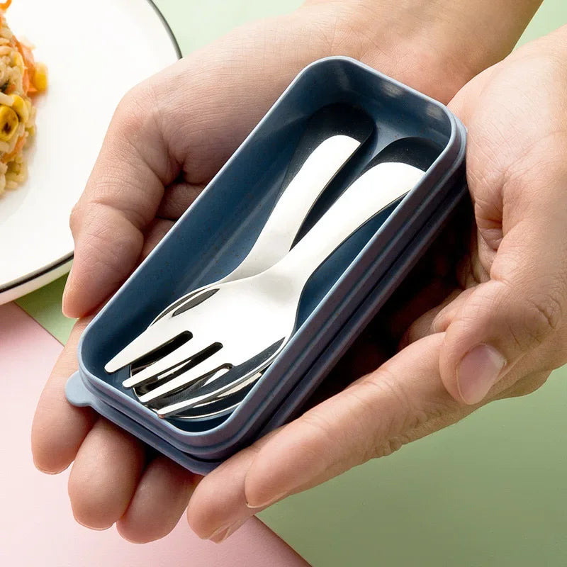 Outdoor Tourism 304 Stainless Steel Portable Tableware, CHILDREN'S Tableware,