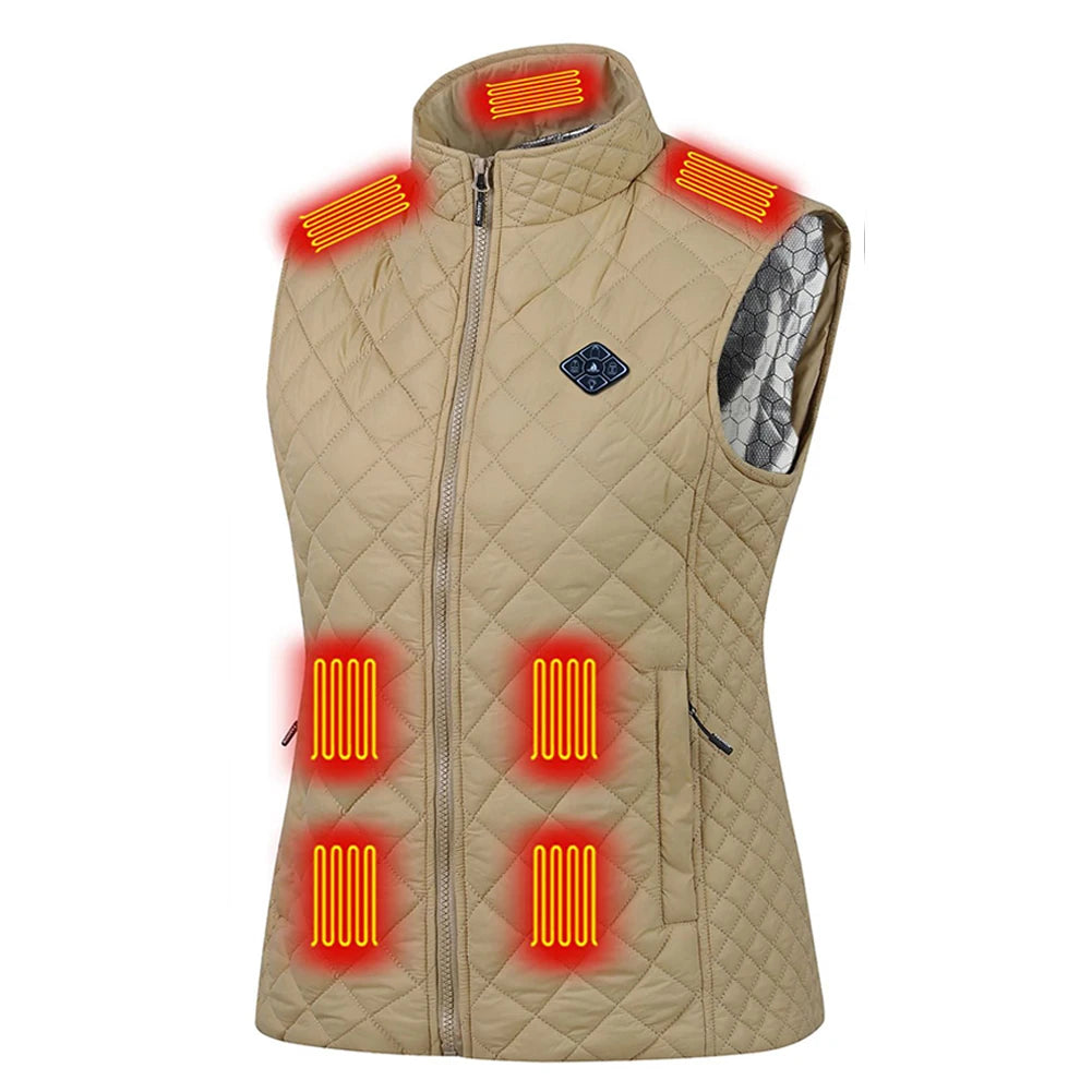 Women 21-zone Electric Heating Vest Autumn and Winter Cotton Vest  Thermal For Women