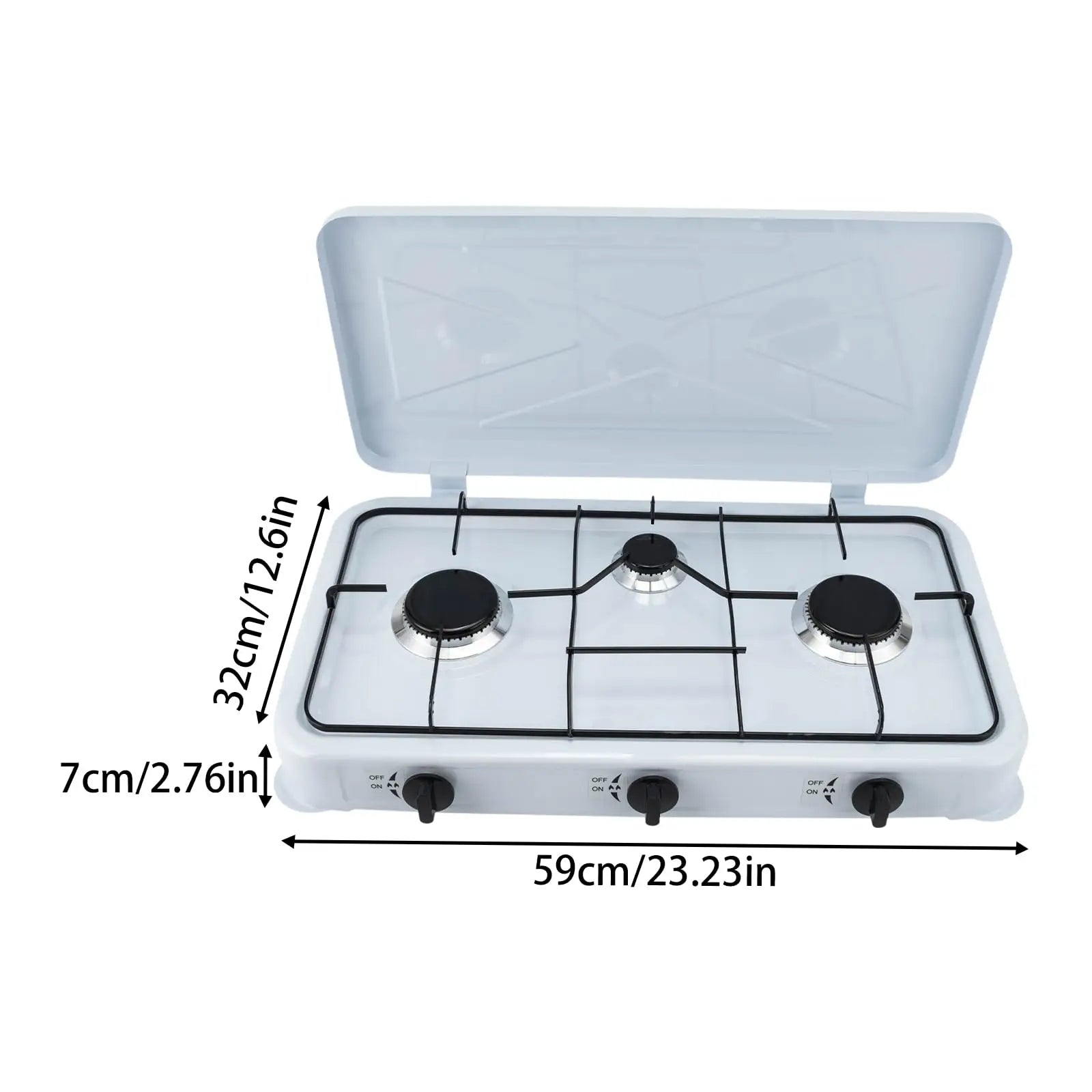 3 Burner Portable Propane Gas Stove 24 Inch Cooking Cooktop