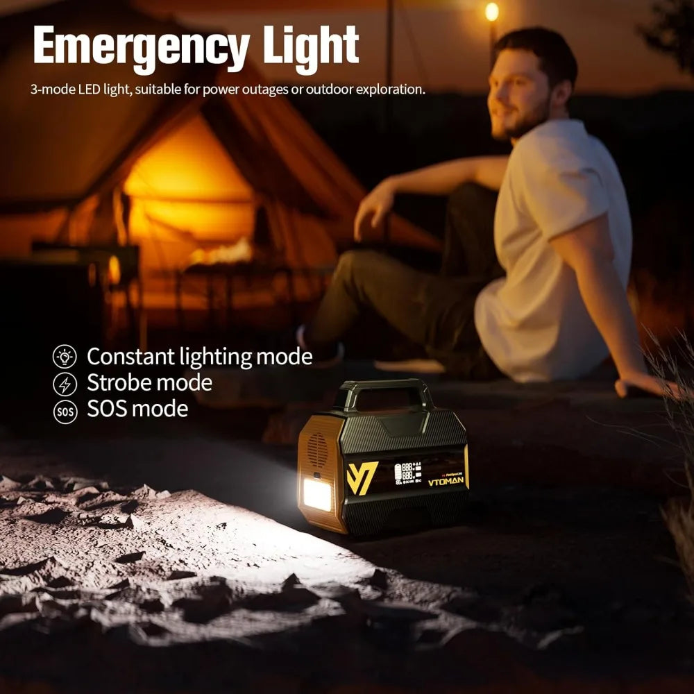 FlashSpeed 300 Portable Power Station 300W, 230Wh Solar Generator with LiFePO4 Battery Pack, 3000 Cycles, PD 100W USB-C