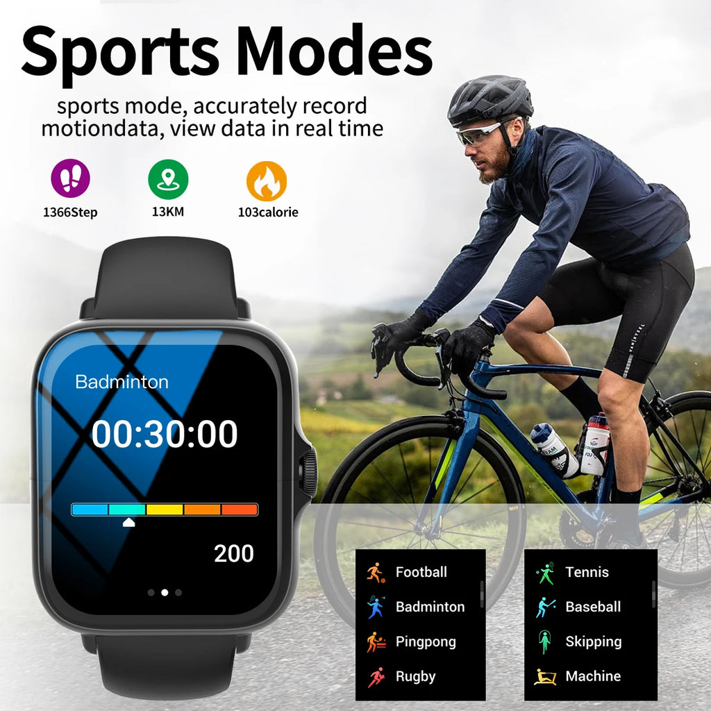 Smart watch with full touch screen, call, message reminder