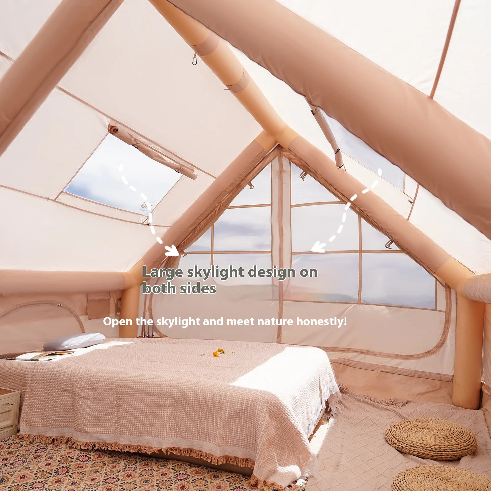 Inflatable Tents For Adult Camping, Luxury Camping Tents, With Stove Plug, 4/6/8 Person