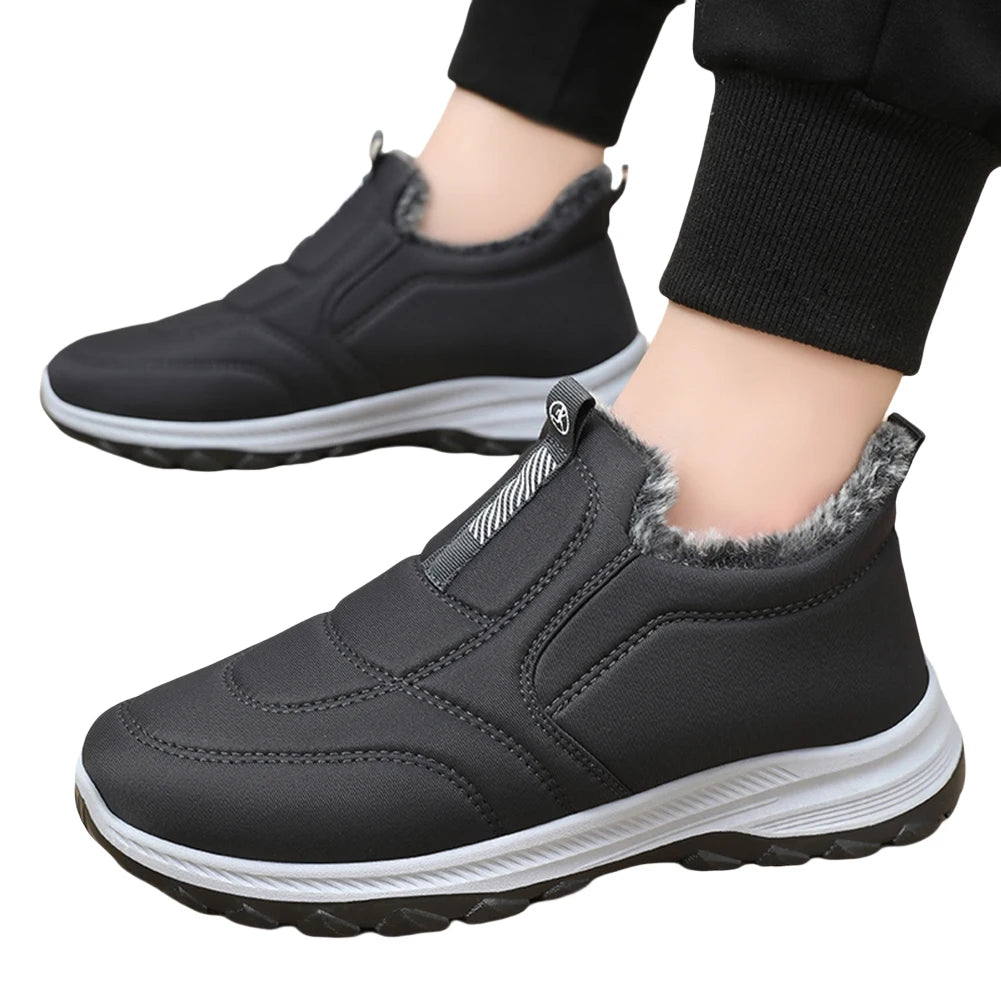 Warm Walking Shoes Lightweight Thermal Ankle Boots Comfortable Slip On Sneakers Winter Thick Fur Shoes for Travel Hiking