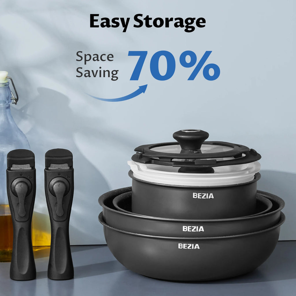 Induction Cookware Set 13 Pieces, Nonstick Pots and Pans Set with Removable Handles,