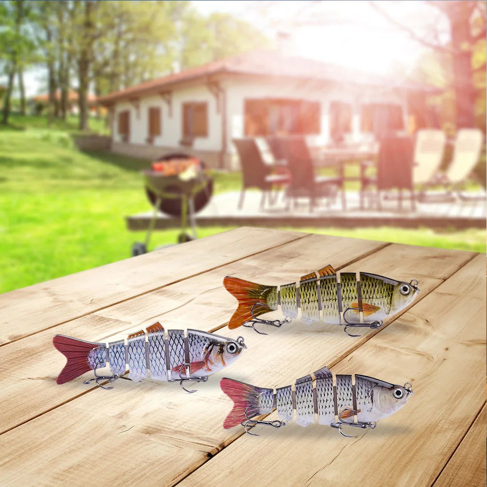 10cm/16.5g Robotic Fishing Lure with Treble Hooks Lifelike Slow Sinking Fish Bait Bionic