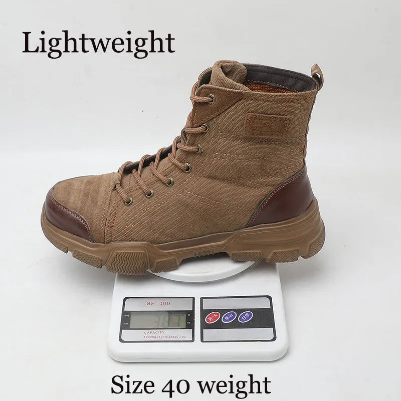 Steel Toe Boots for Men Work Boots Indestructible Desert Safety Boots Safety Shoes 36-48