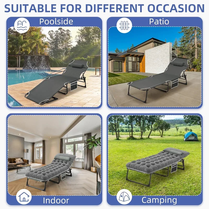 4-Position Folding Camping Bed