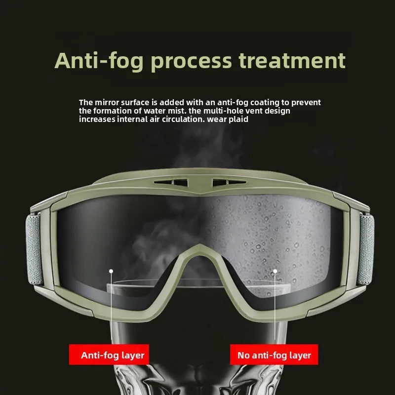 1Pair of Tactical Goggles Retro Cool Motorcycle Windproof Dustproof Safety Glasses