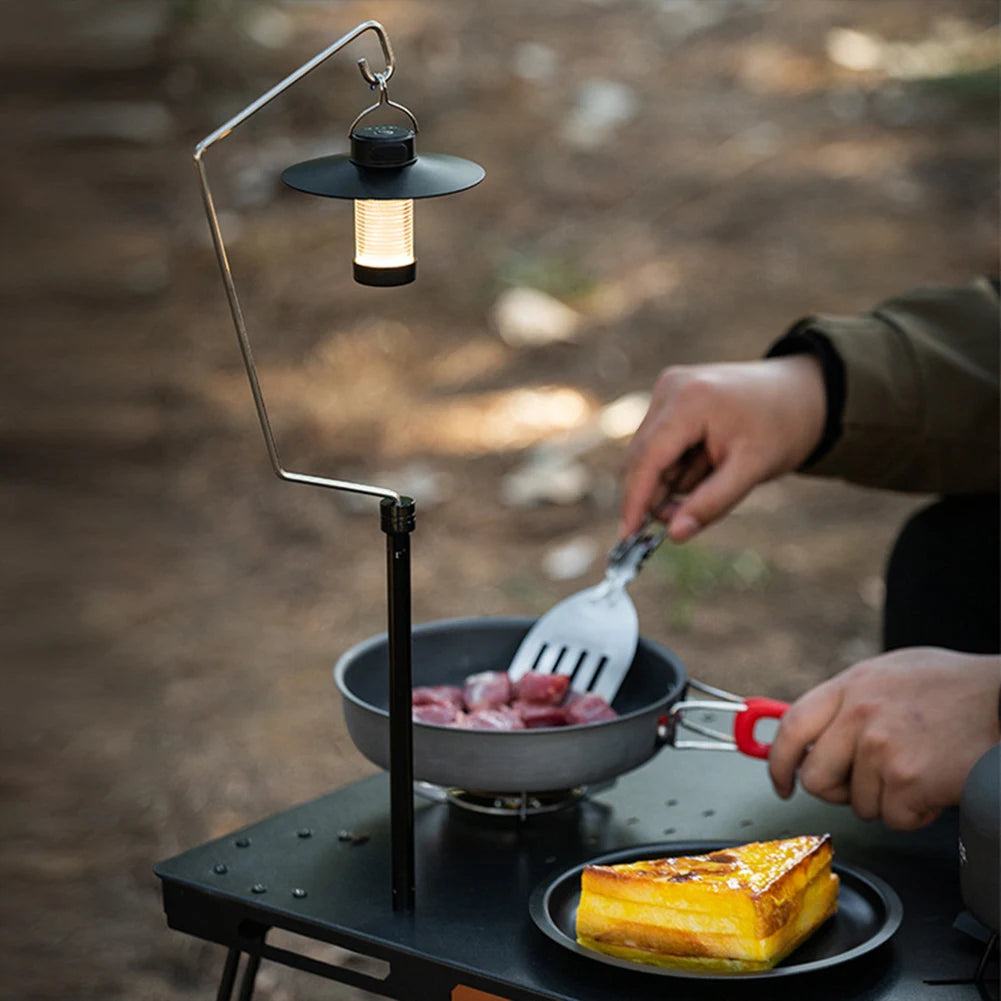 IGT Table Lantern Stand Aluminum Alloy Camping Light Holder Hanging Pole