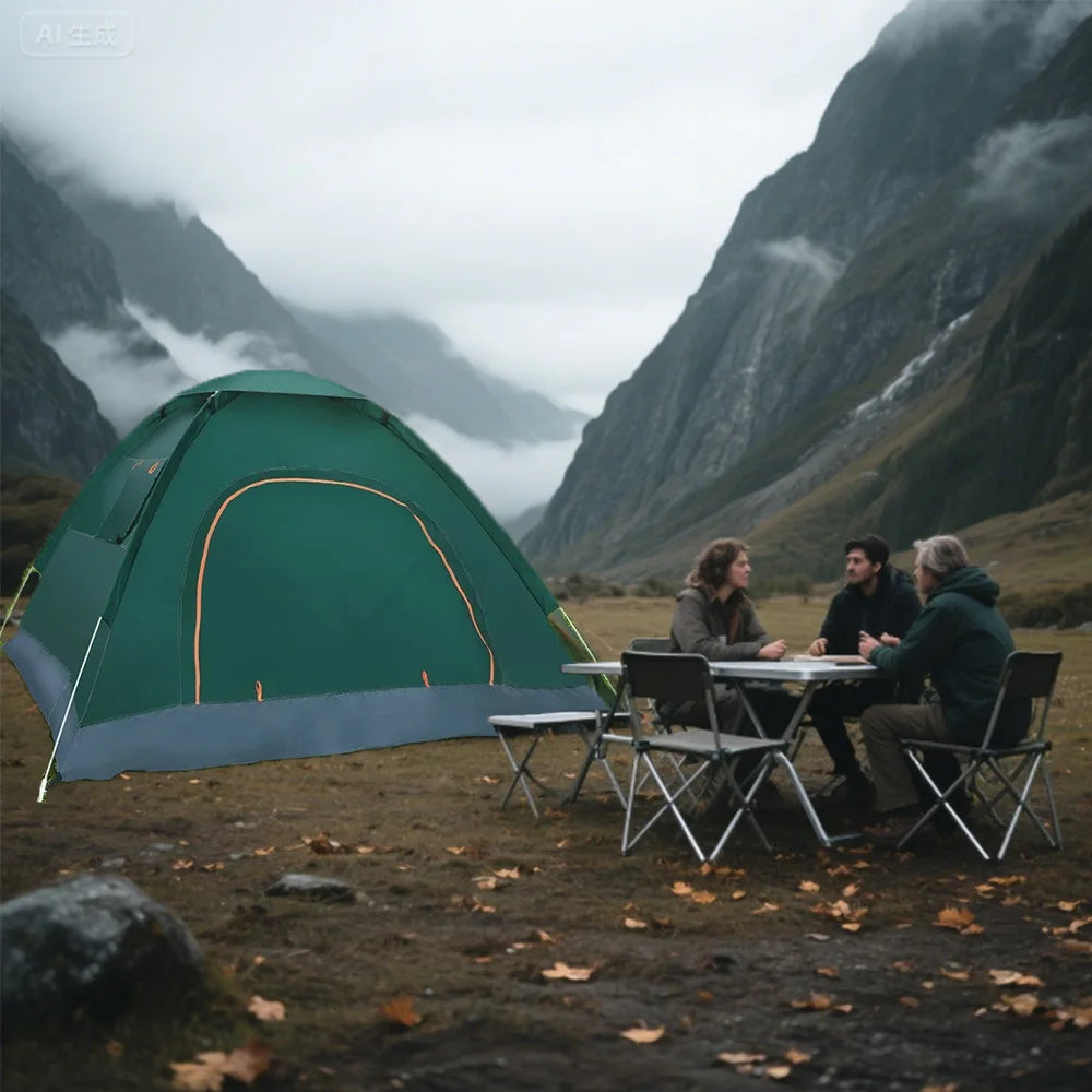 2-3Person Pop Up Tent Waterproof Automatic Camping UV Protection Tent