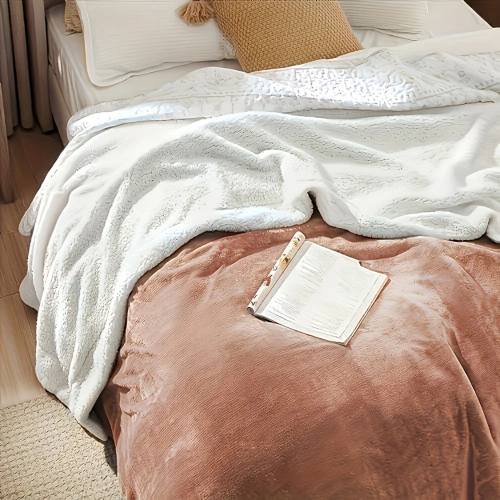 Sherpa Fleece Bed Blanket Twin Size Super Soft Fuzzy Plush