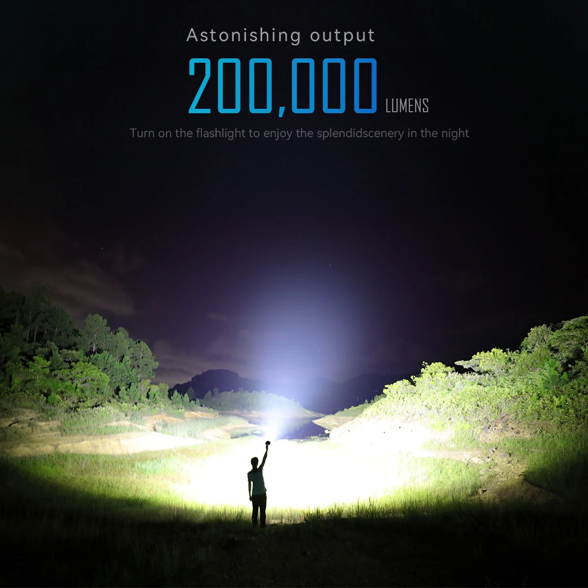 IMALENT MS32 200000 Lumen High Power LED Flashlight with 32 Cree XH70 II High Brightness, 100W Type-C Professional Searchlight