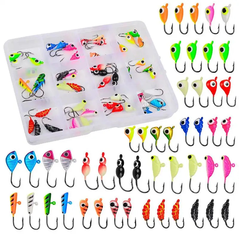 Ice Fishing Lures Artificial Bait Set Fishing Lures Tackle Hook Accessories for Crappie Walleye Freshwater Topwater Saltwater