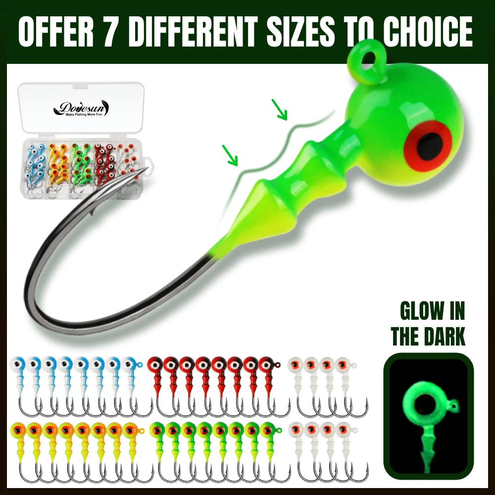 15-40PCS Jig Heads For Fishing Crappie Jigs Swimbait Fishing Hooks For Bass Walleye Trout