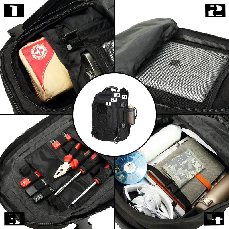 60L Military Tactical Backpack Army  Rucksack