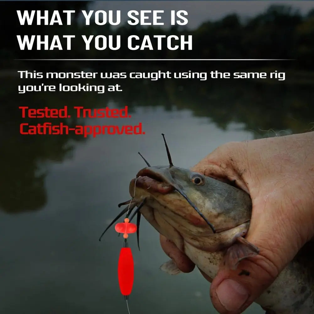 6-Rig Catfish Kit: Sinker Sliders, Pyramid Sinker, Floats, and Circle Hooks 6/0