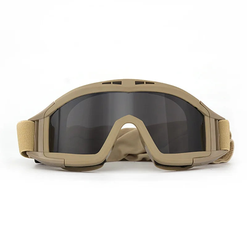 1Pair of Tactical Goggles Retro Cool Motorcycle Windproof Dustproof Safety Glasses