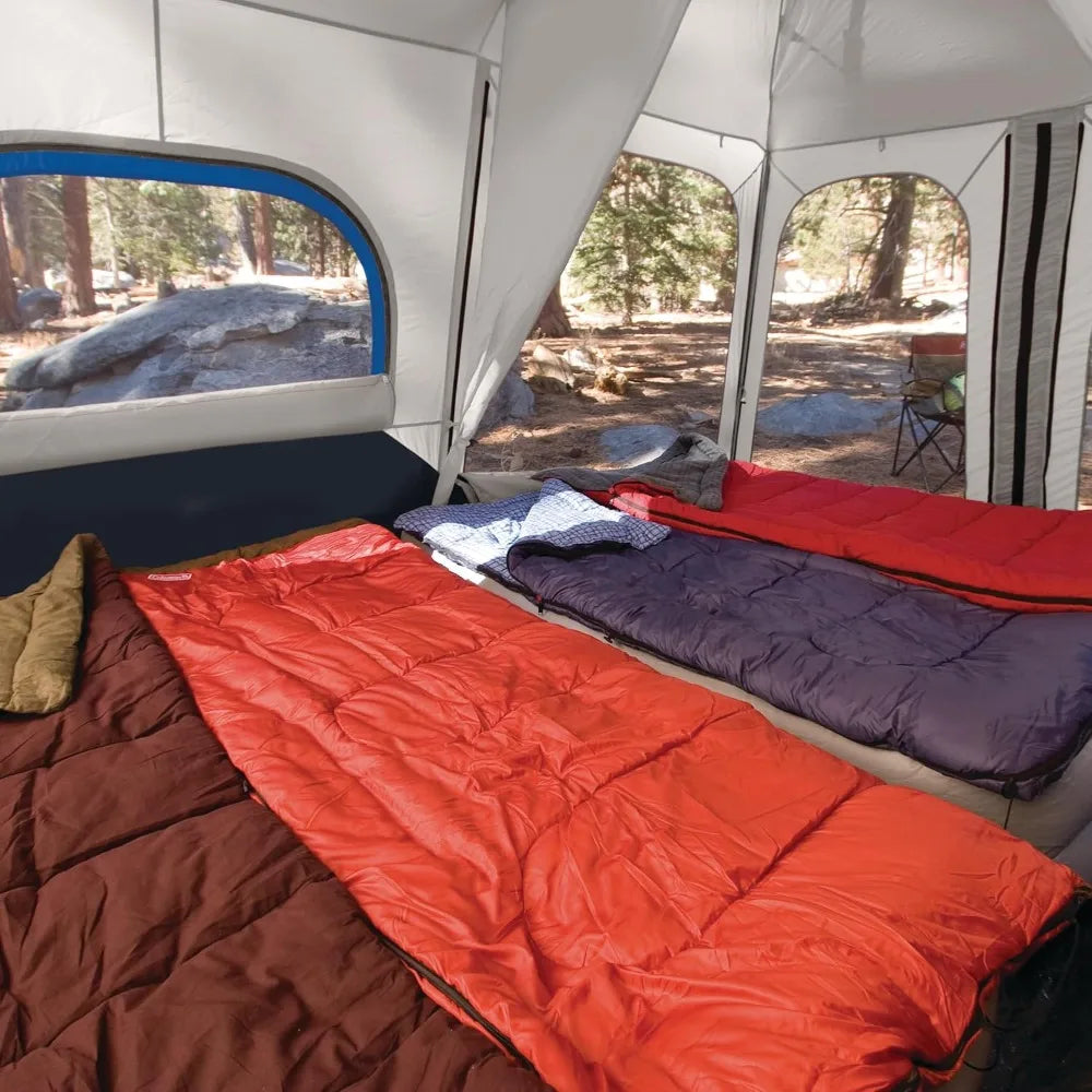 Instant Camping Tent with Large Family Tent with Pre-Attached Poles